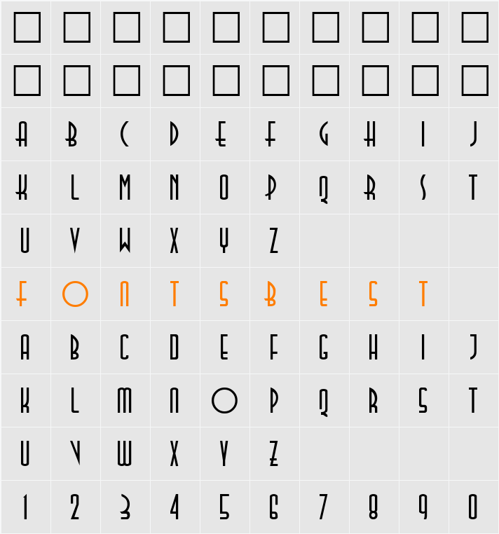 TallDeco Character Map