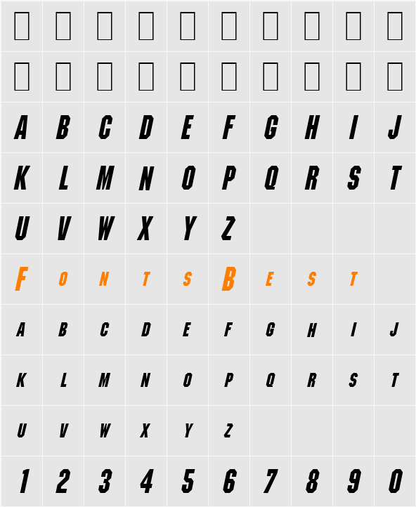 Block-Condensed Character Map