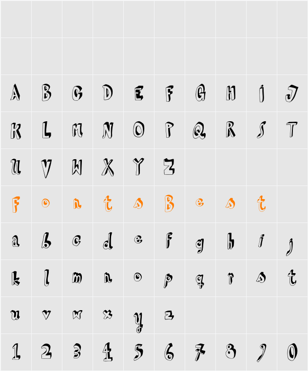 HVD Steinzeit Character Map