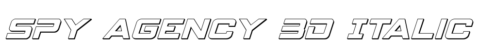 Spy Agency 3D Italic Font Image