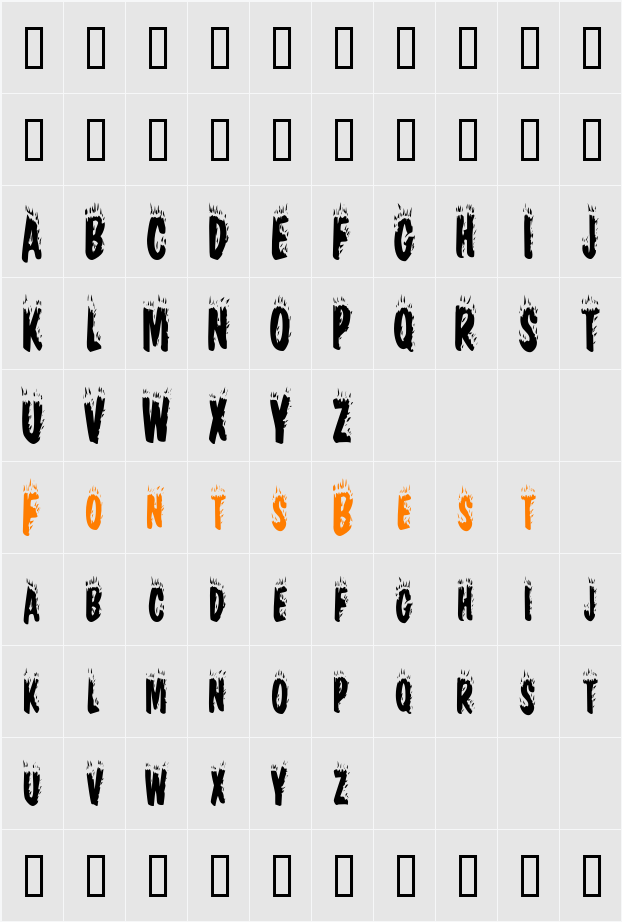 HellfireCondensed Character Map