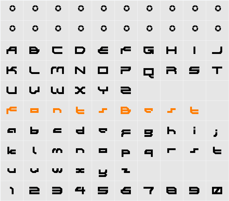 Synthek Regular LDR Character Map