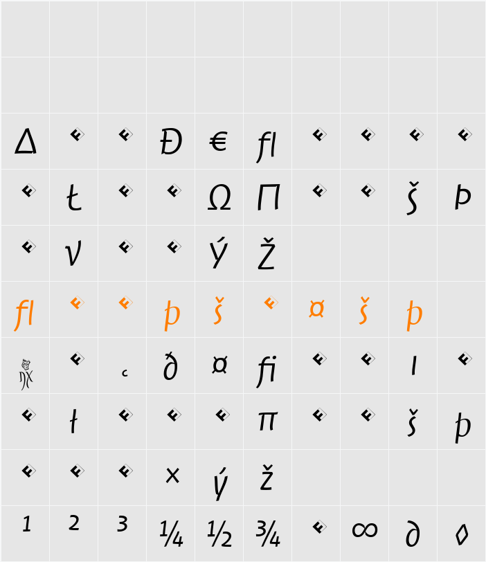 Jambono-LightExpert Character Map