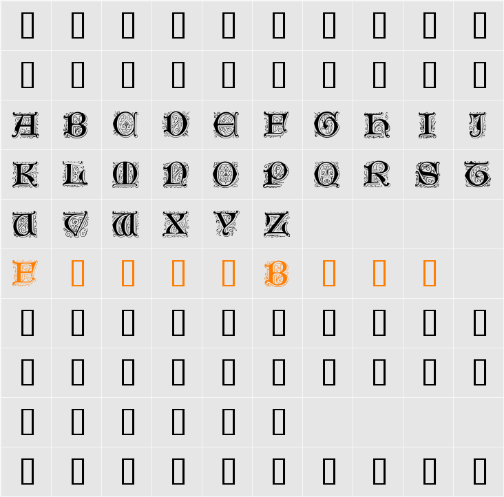 Genzsch Initials Character Map