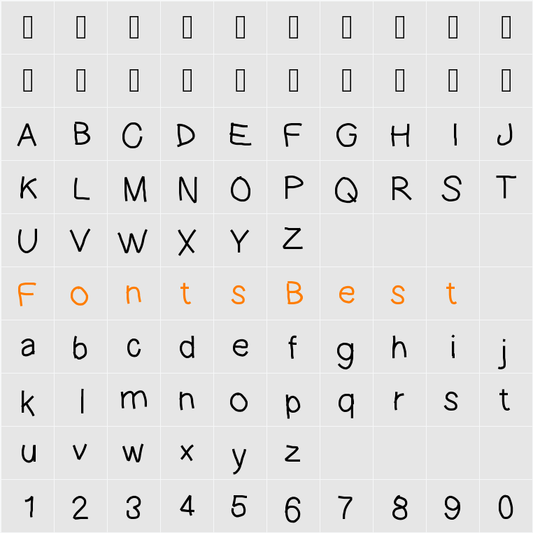LargeFont Character Map