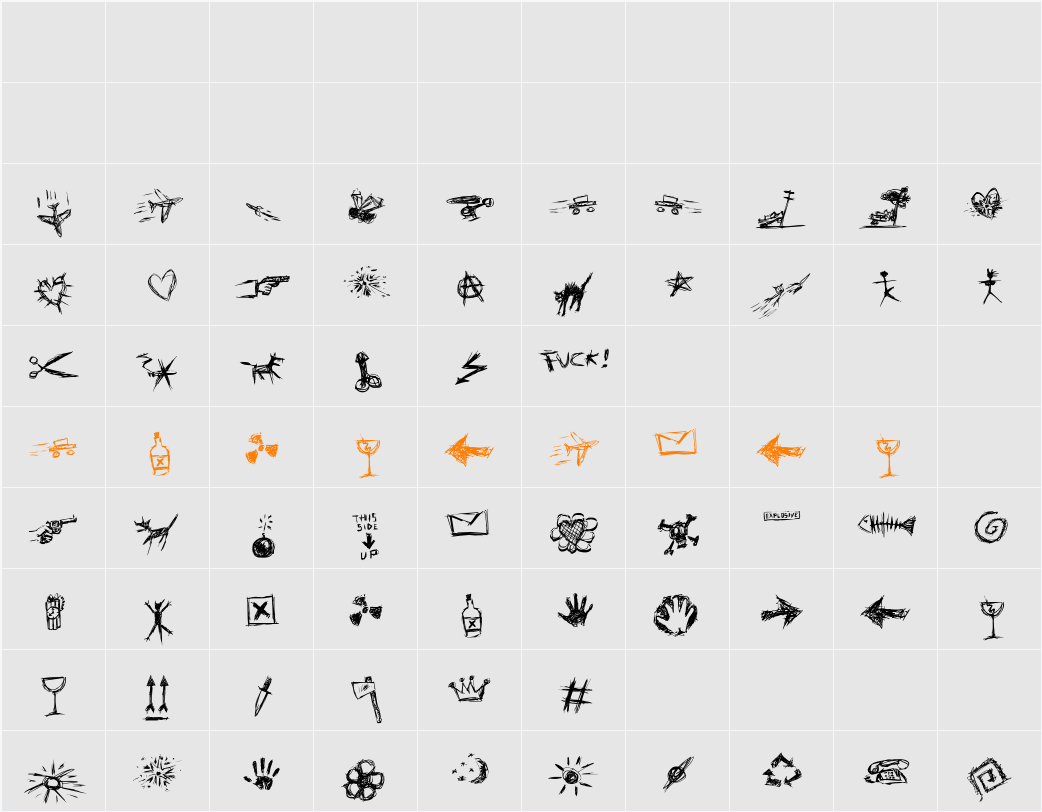 Graffio Character Map