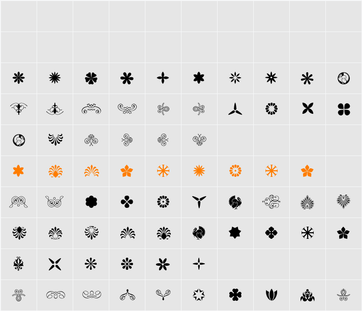 Soft Ornaments Thirteen Character Map
