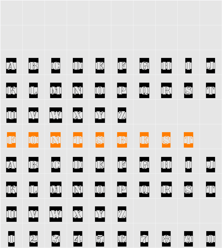 a_DodgerCmB&W Character Map