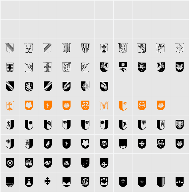 Wappen Character Map