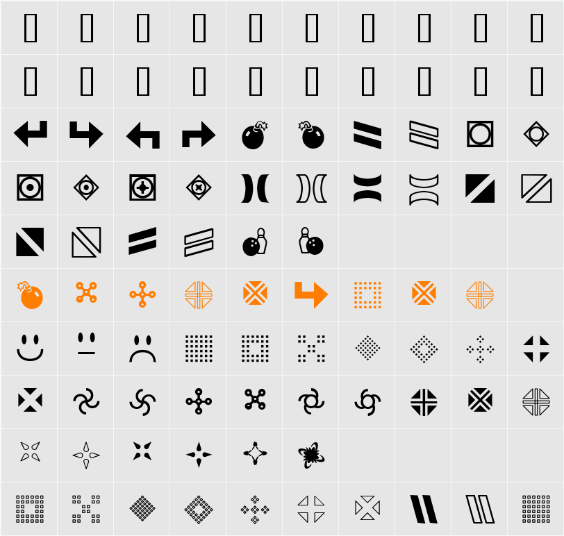 GemBats 2 Character Map