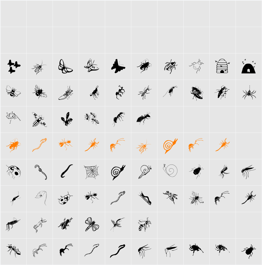 BugsNFriends Character Map