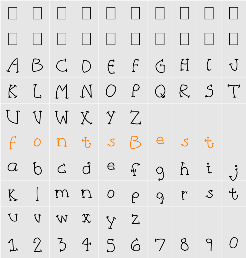 Half Curve Character Map