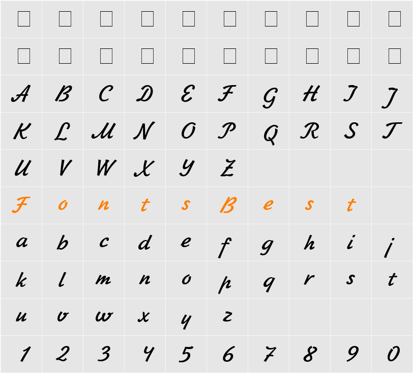 Jikharev Character Map