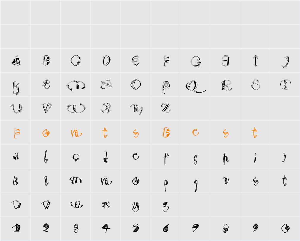Warum2001 Character Map