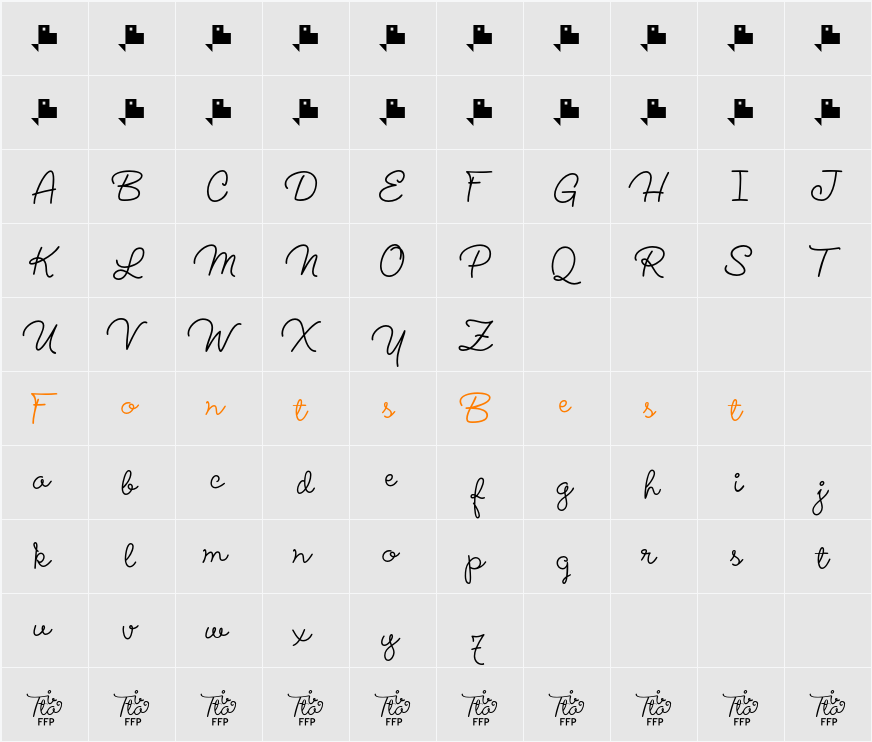 Lucemita Character Map