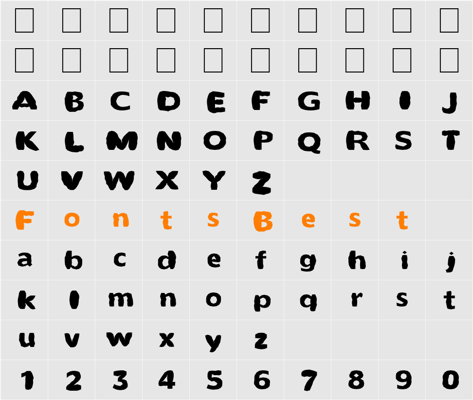 FZ BASIC 55 MANGLED Character Map