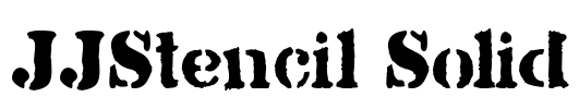 JJStencil Solid Font Image