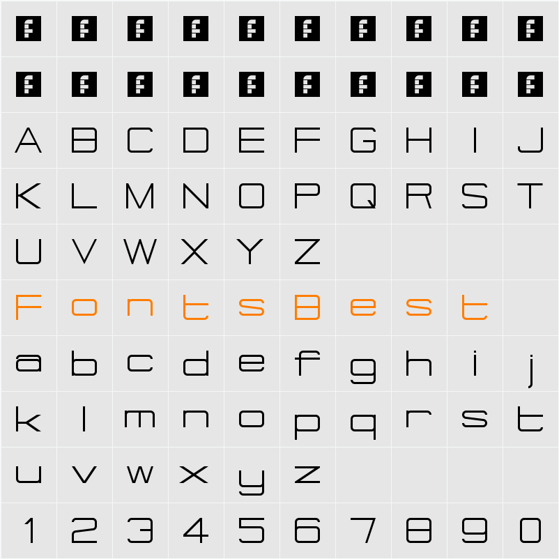 Eurosteal Big Caps Character Map