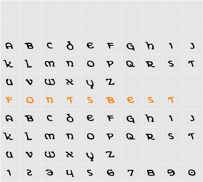 Erin Go Bragh Leftalic Character Map