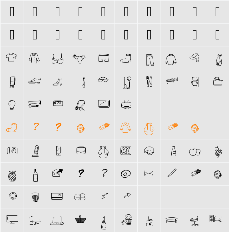 PeaxWebdesignFreeIcons Character Map