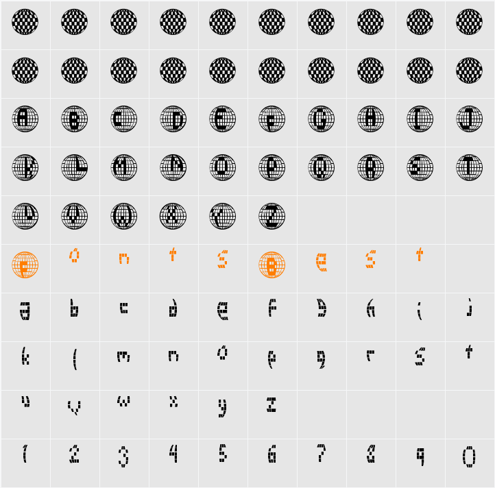 Disco 2000 Character Map