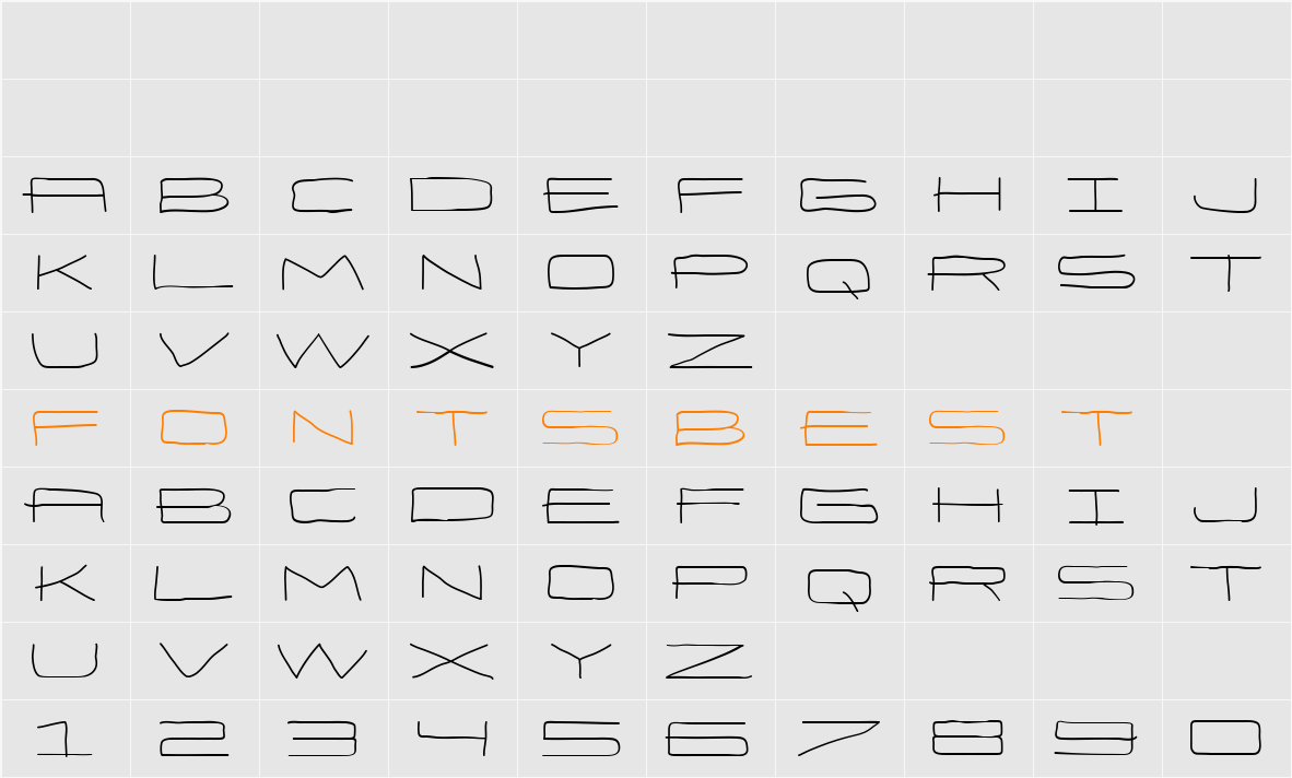Eneas Expanded Regular Character Map