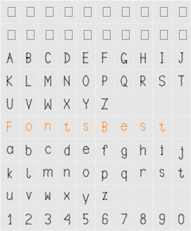 Tetraclericton Character Map