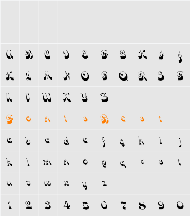 DownWind Character Map