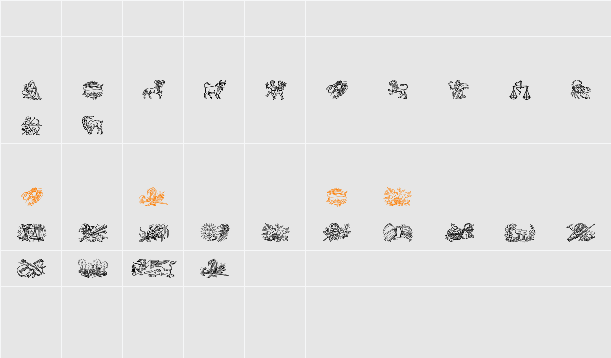 Jahreskreis Character Map