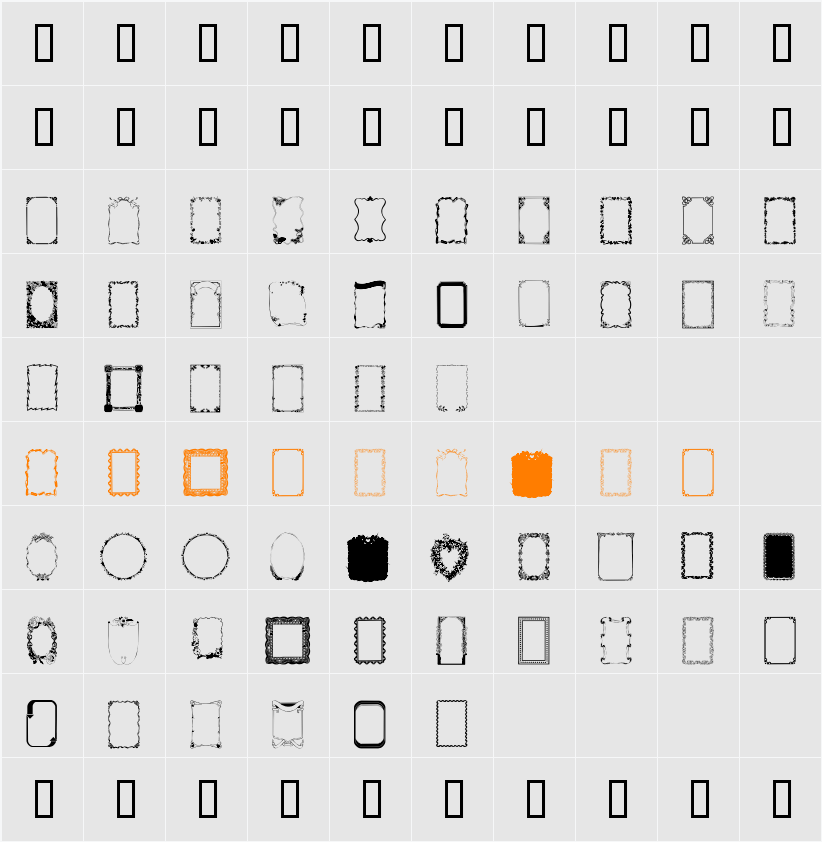Frames1 Character Map