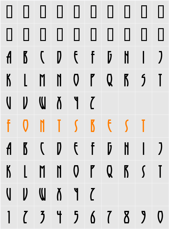 RunyTunesRevisited Character Map
