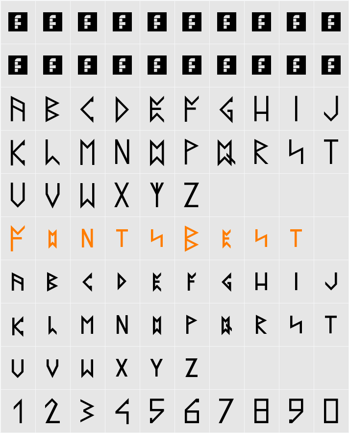 Latin Runes v.2.0 Character Map