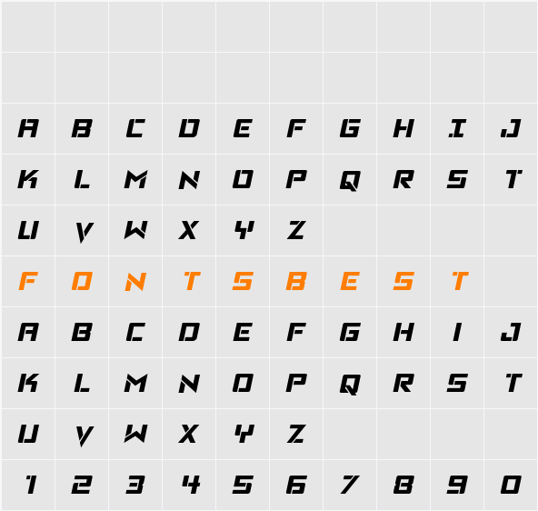 Viking Squad Semi-Italic Character Map