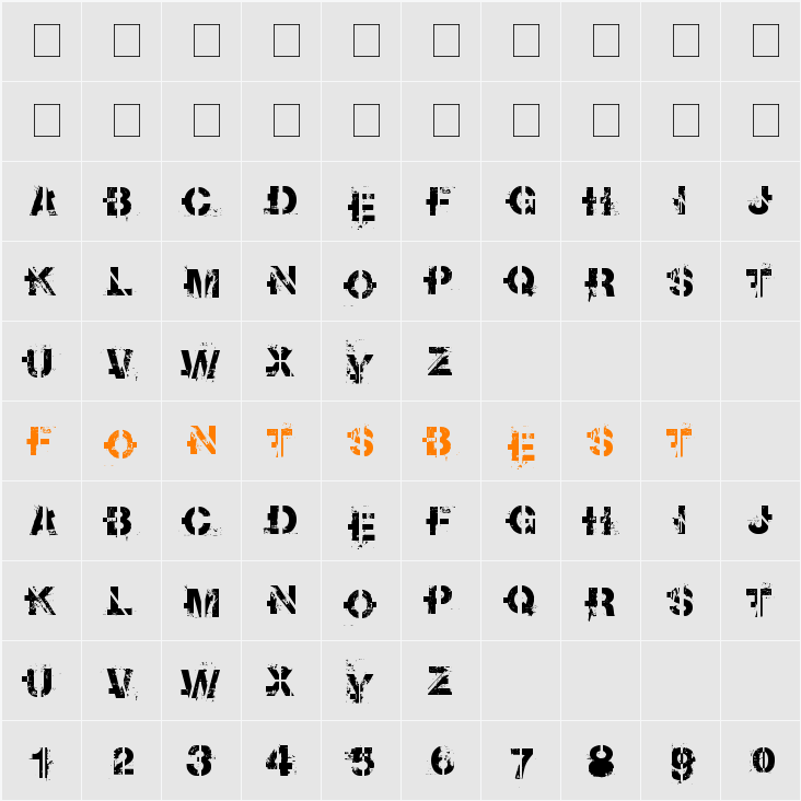 soot break Character Map
