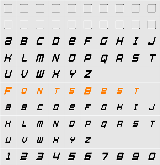 Whittle Condensed Character Map