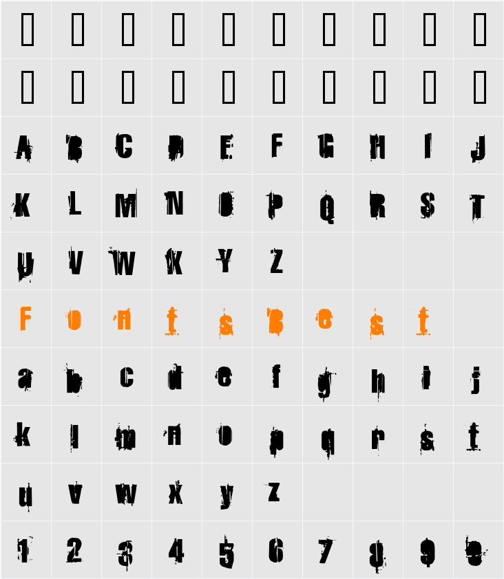 StrokeyBacon Character Map