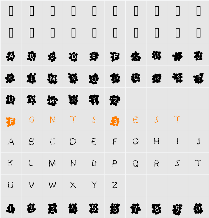 SplashBlobsnDots Character Map