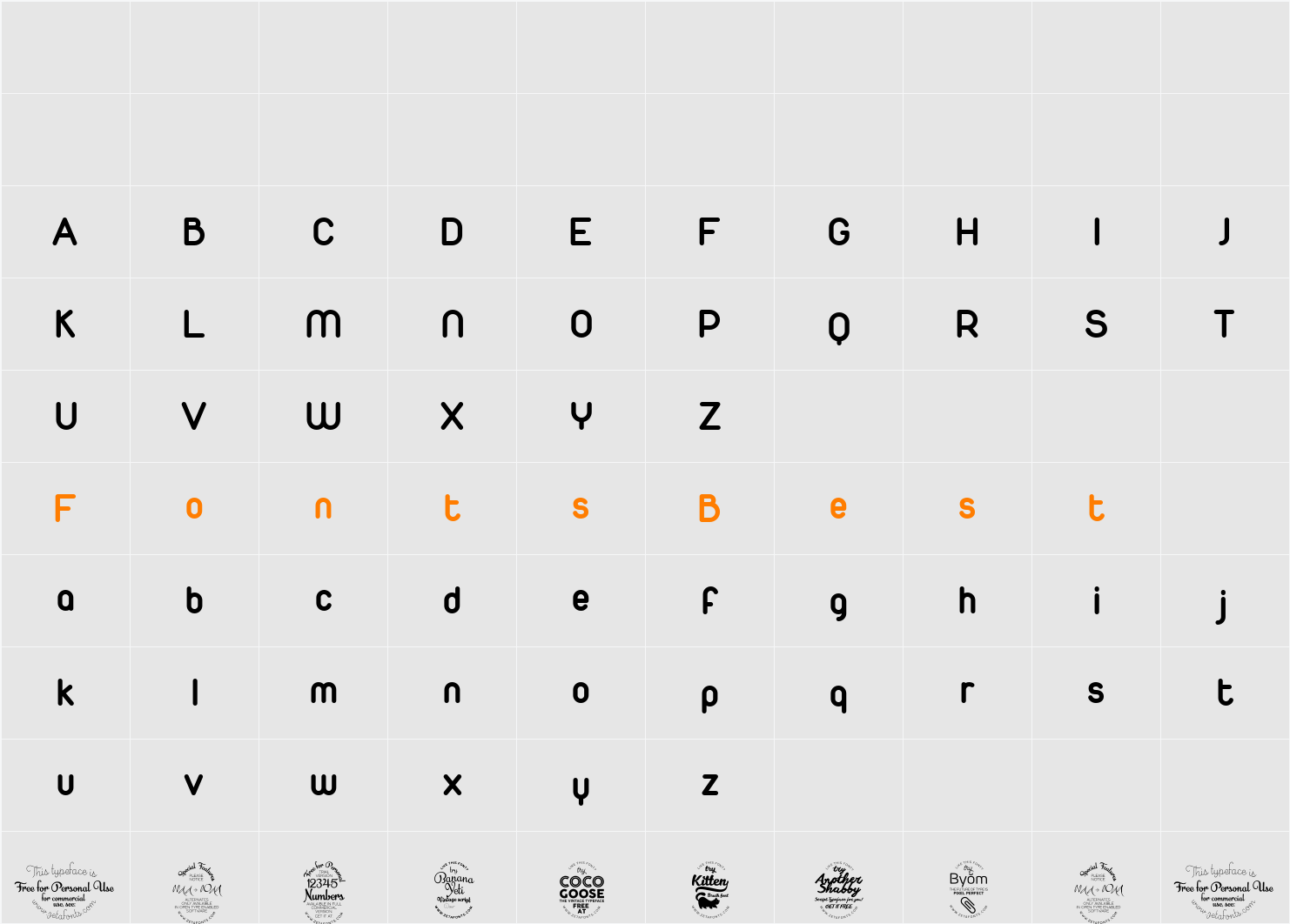 Duepuntozero Character Map