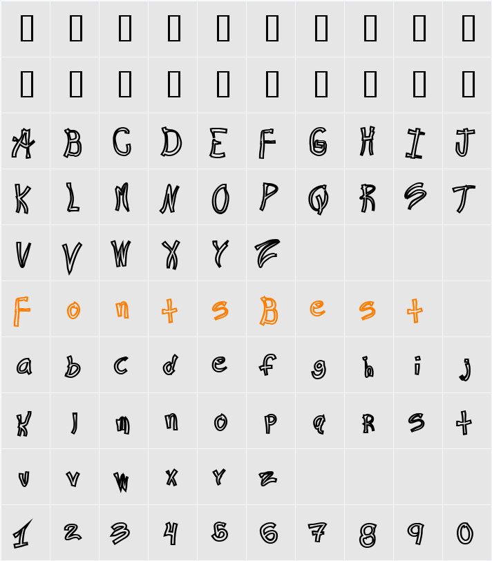 647-CAI978 Character Map