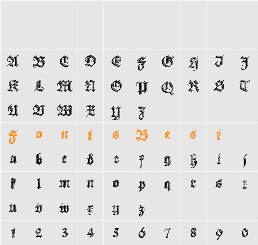 Deutsche Zierschrift Character Map