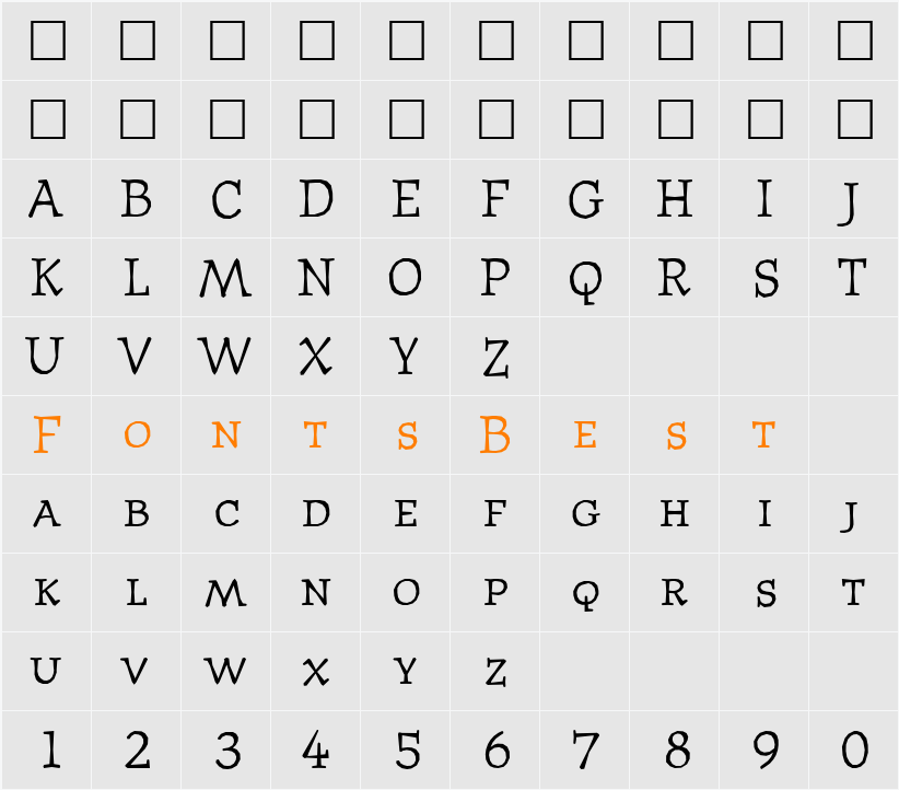 JournalTextSmallcaps Character Map