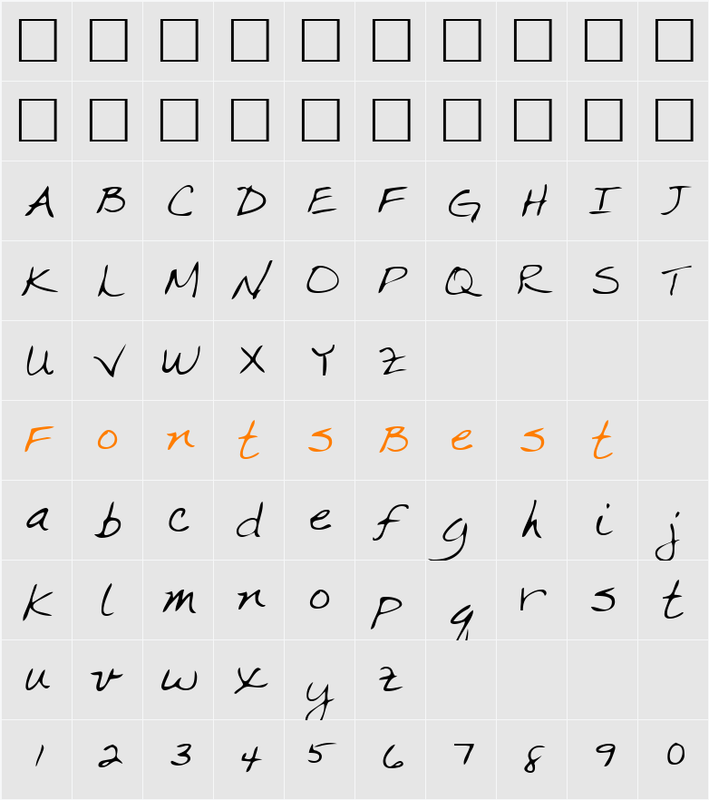 LEHN063 Character Map