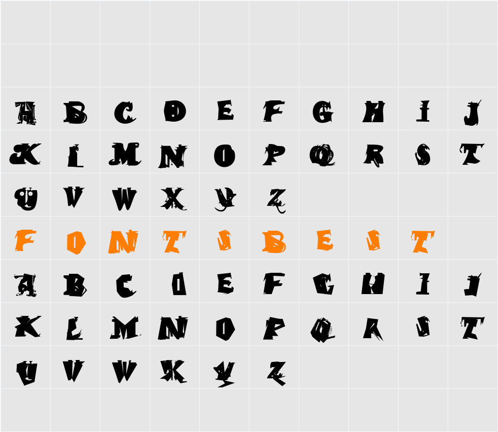 QuasimodoCaps Character Map