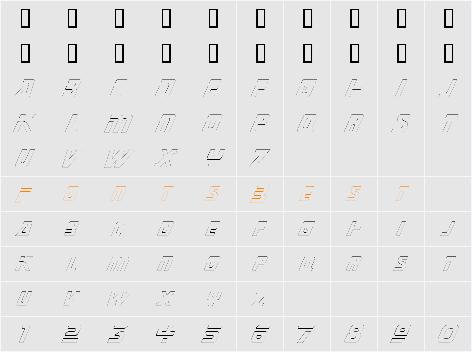 MarinerOutline Character Map