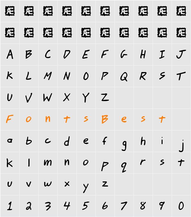 Johnny Mac Scrawl BRK Character Map