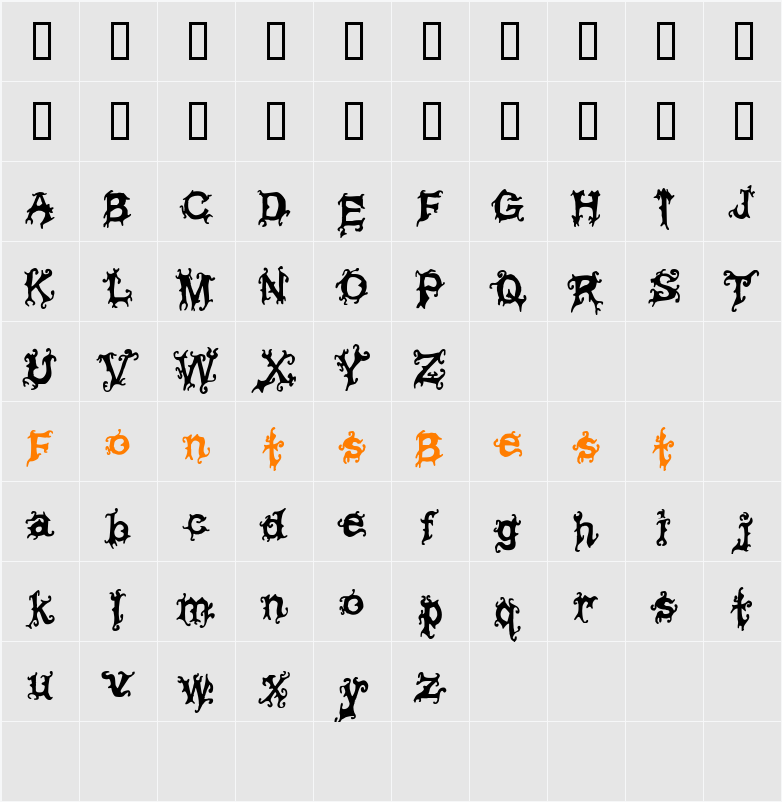 JI-Scamps Character Map