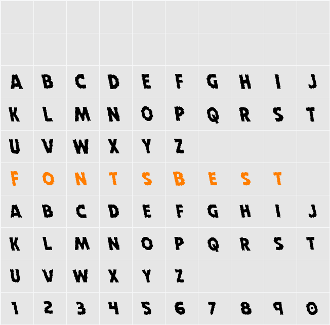 Horroween Leftalic Character Map