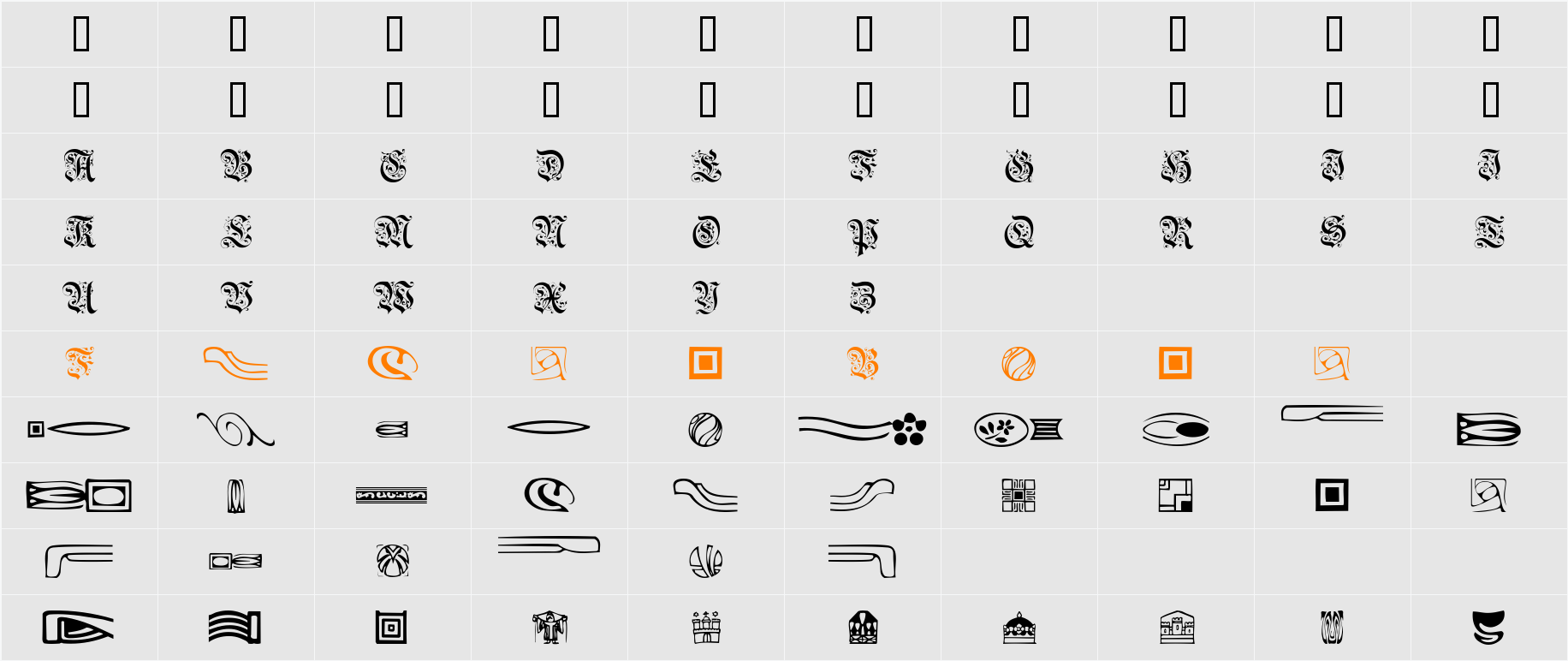 GriffinDingbats Character Map