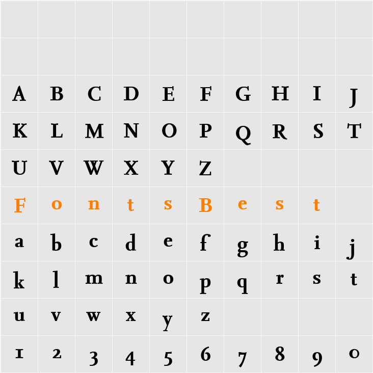 Seria-Bold Character Map