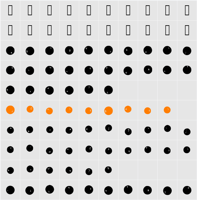 SinkHoles Character Map